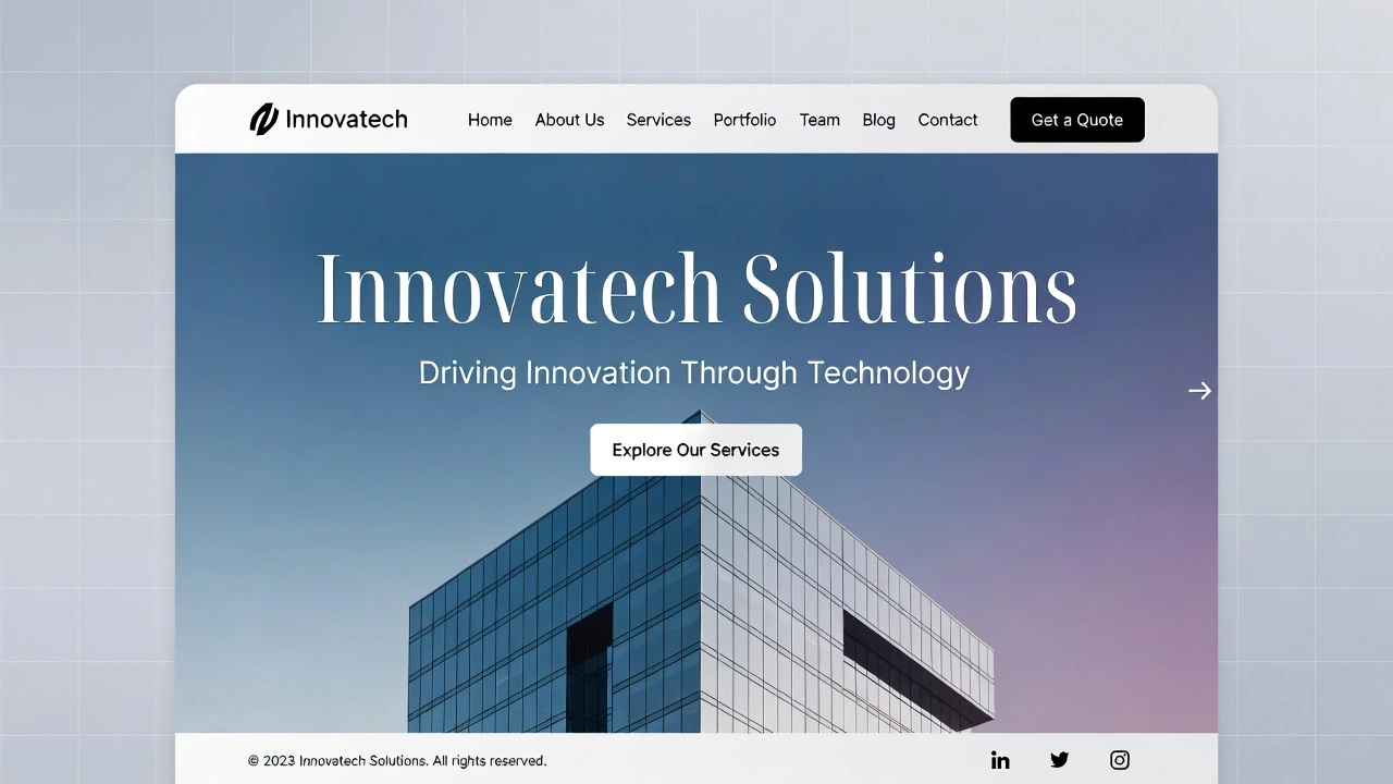 Tampilan Company Profile Website profesional